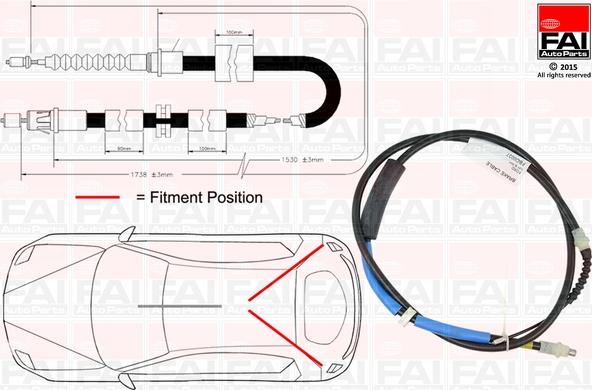 FAI AutoParts FBC0037 - Kabel, dayanacaq əyləci furqanavto.az