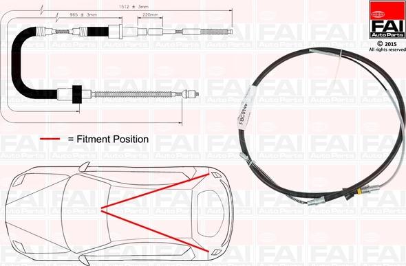 FAI AutoParts FBC0149 - Kabel, dayanacaq əyləci furqanavto.az