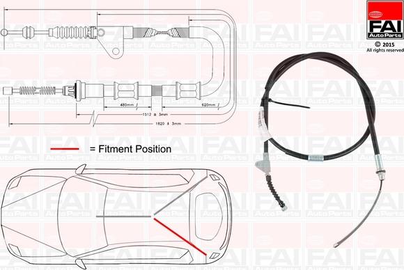 FAI AutoParts FBC0152 - Kabel, dayanacaq əyləci furqanavto.az