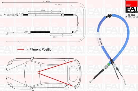 FAI AutoParts FBC0169 - Kabel, dayanacaq əyləci furqanavto.az