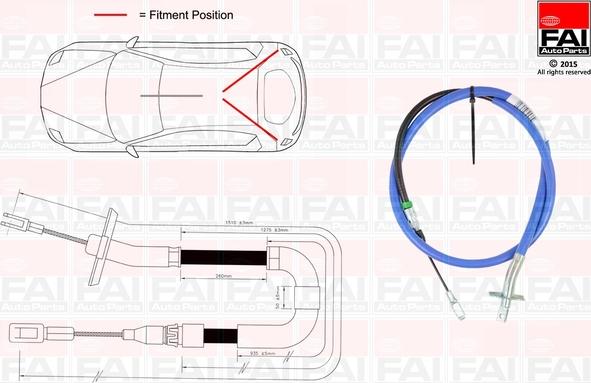 FAI AutoParts FBC0164 - Kabel, dayanacaq əyləci furqanavto.az