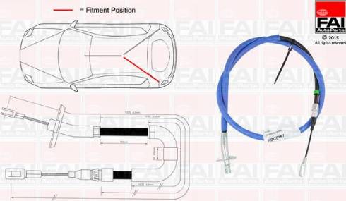 FAI AutoParts FBC0167 - Kabel, dayanacaq əyləci furqanavto.az