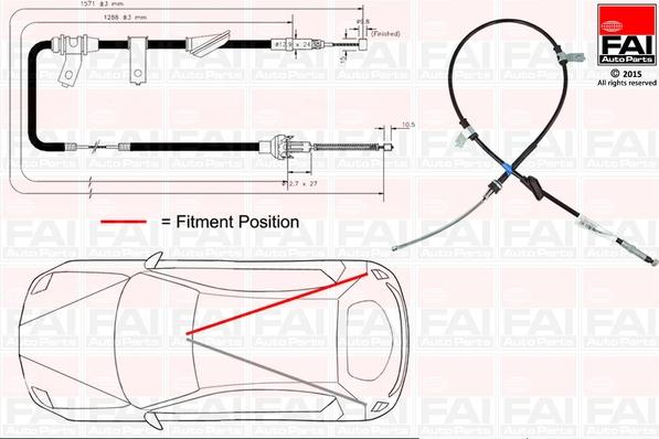 FAI AutoParts FBC0103 - Kabel, dayanacaq əyləci furqanavto.az