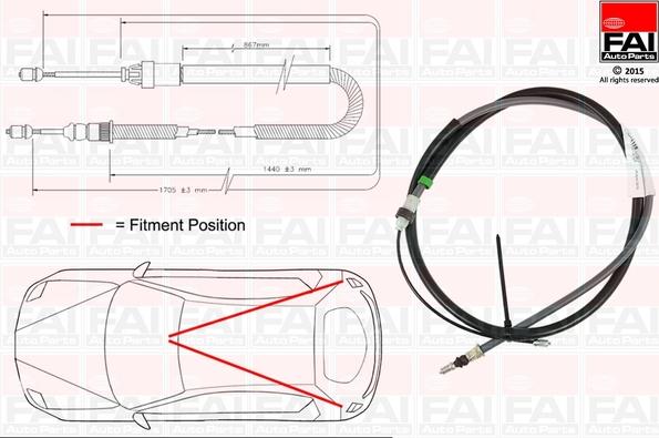 FAI AutoParts FBC0110 - Kabel, dayanacaq əyləci furqanavto.az