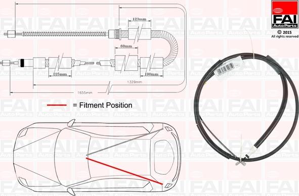 FAI AutoParts FBC0111 - Kabel, dayanacaq əyləci furqanavto.az