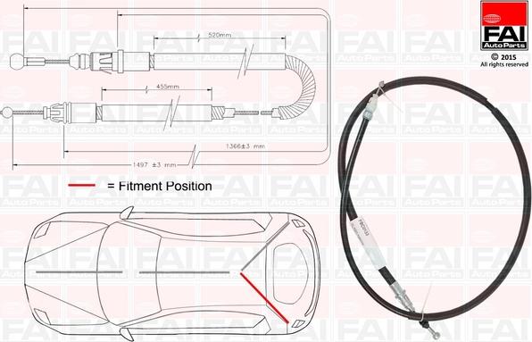 FAI AutoParts FBC0133 - Kabel, dayanacaq əyləci furqanavto.az