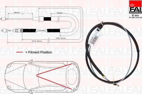 FAI AutoParts FBC0170 - Kabel, dayanacaq əyləci furqanavto.az