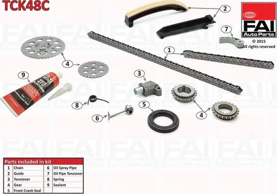 FAI AutoParts TCK48C - Vaxt zəncirinin dəsti furqanavto.az