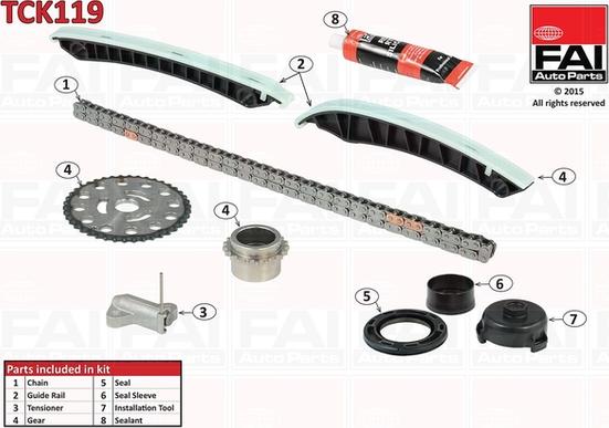 FAI AutoParts TCK119 - Vaxt zəncirinin dəsti furqanavto.az