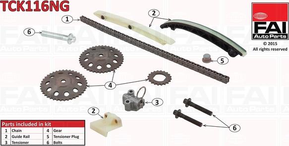 FAI AutoParts TCK116NG - Vaxt zəncirinin dəsti furqanavto.az