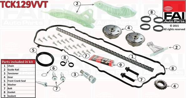 FAI AutoParts TCK129VVT - Vaxt zəncirinin dəsti furqanavto.az