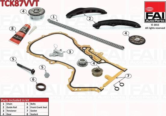 FAI AutoParts TCK87VVT - Vaxt zəncirinin dəsti furqanavto.az