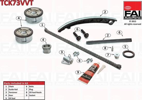 FAI AutoParts TCK73VVT - Vaxt zəncirinin dəsti furqanavto.az