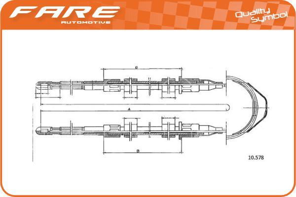 FARE SA 18616 - Kabel, dayanacaq əyləci furqanavto.az