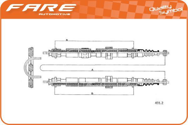 FARE SA 18037 - Kabel, dayanacaq əyləci furqanavto.az