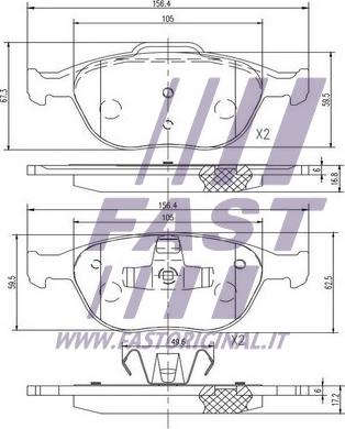 Fast FT29546 - Əyləc altlığı dəsti, əyləc diski furqanavto.az