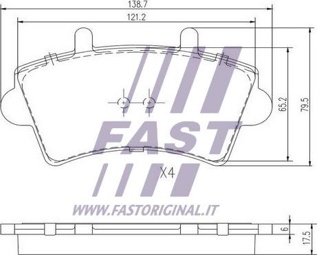 Fast FT29540 - Əyləc altlığı dəsti, əyləc diski furqanavto.az