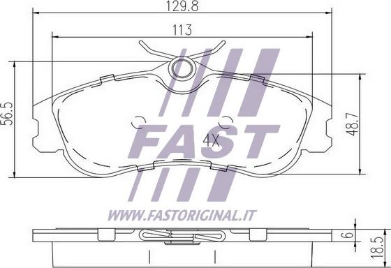 Fast FT29516 - Əyləc altlığı dəsti, əyləc diski furqanavto.az