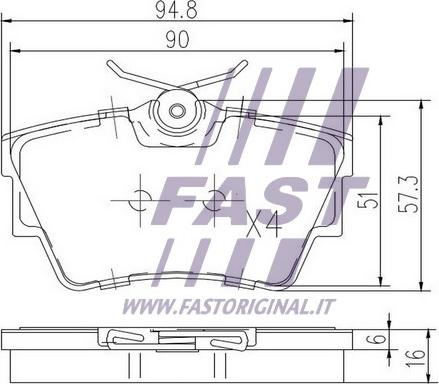 Fast FT29513 - Əyləc altlığı dəsti, əyləc diski furqanavto.az