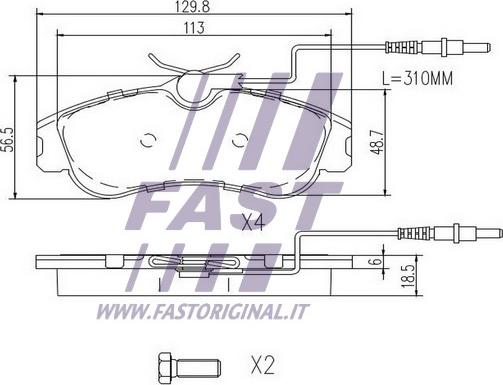 Fast FT29517 - Əyləc altlığı dəsti, əyləc diski furqanavto.az