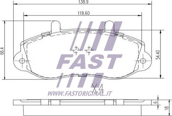 Fast FT29539 - Əyləc altlığı dəsti, əyləc diski furqanavto.az