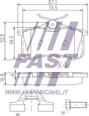 Fast FT29520 - Əyləc altlığı dəsti, əyləc diski furqanavto.az