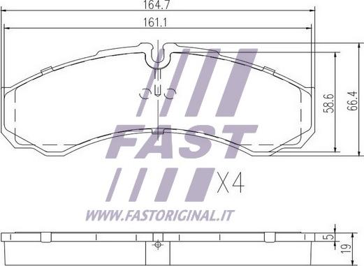 Fast FT29095 - Əyləc altlığı dəsti, əyləc diski furqanavto.az