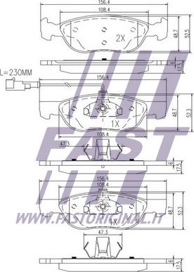 Fast FT29059 - Əyləc altlığı dəsti, əyləc diski furqanavto.az