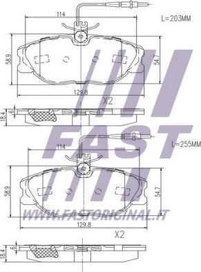 Fast FT29054 - Əyləc altlığı dəsti, əyləc diski furqanavto.az