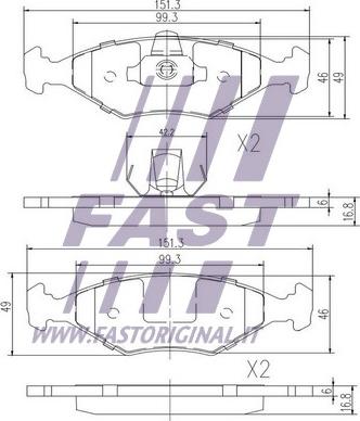 Fast FT29008 - Əyləc altlığı dəsti, əyləc diski furqanavto.az