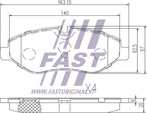 Fast FT29019 - Əyləc altlığı dəsti, əyləc diski furqanavto.az