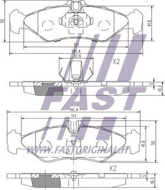 Fast FT29017 - Əyləc altlığı dəsti, əyləc diski furqanavto.az