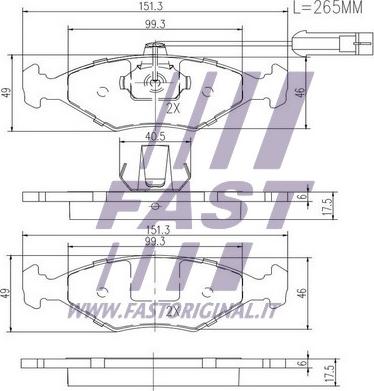 Fast FT29086 - Əyləc altlığı dəsti, əyləc diski furqanavto.az