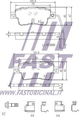 Fast FT29081 - Əyləc altlığı dəsti, əyləc diski furqanavto.az