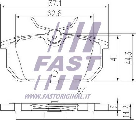 Fast FT29035 - Əyləc altlığı dəsti, əyləc diski furqanavto.az