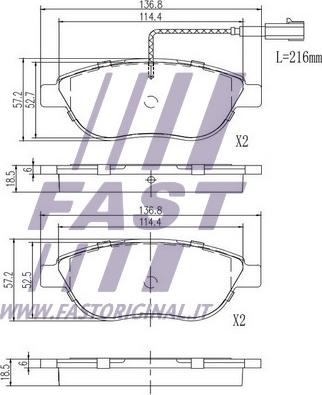 Fast FT29144 - Əyləc altlığı dəsti, əyləc diski furqanavto.az