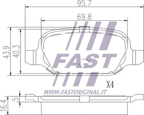 Fast FT29104 - Əyləc altlığı dəsti, əyləc diski furqanavto.az