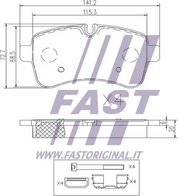 Fast FT29136 - Əyləc altlığı dəsti, əyləc diski furqanavto.az