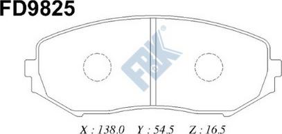 FBK FD9825 - Əyləc altlığı dəsti, əyləc diski furqanavto.az