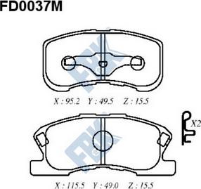 FBK FD0037M - Əyləc altlığı dəsti, əyləc diski furqanavto.az