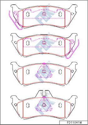FBK FD11041M - Əyləc altlığı dəsti, əyləc diski furqanavto.az