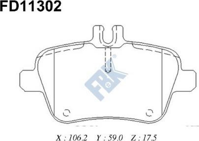 FBK FD11302 - Əyləc altlığı dəsti, əyləc diski furqanavto.az