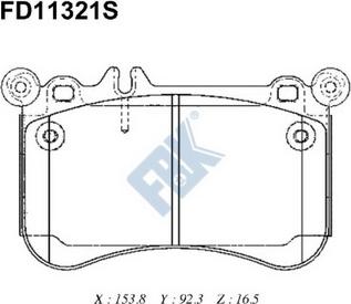 FBK FD11321S - Əyləc altlığı dəsti, əyləc diski furqanavto.az