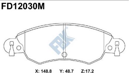 FBK FD12030M - Əyləc altlığı dəsti, əyləc diski furqanavto.az