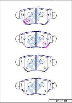 FBK FD34011M - Əyləc altlığı dəsti, əyləc diski furqanavto.az
