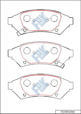 FBK FD35024M - Əyləc altlığı dəsti, əyləc diski furqanavto.az