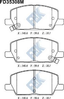 FBK FD35308M - Əyləc altlığı dəsti, əyləc diski furqanavto.az