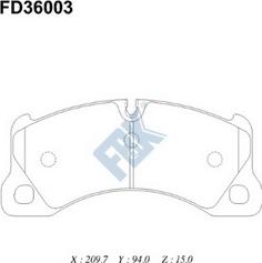 FBK FD36003 - Əyləc altlığı dəsti, əyləc diski furqanavto.az