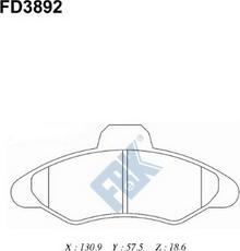 FBK FD3892 - Əyləc altlığı dəsti, əyləc diski furqanavto.az