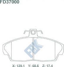 FBK FD37000 - Əyləc altlığı dəsti, əyləc diski furqanavto.az